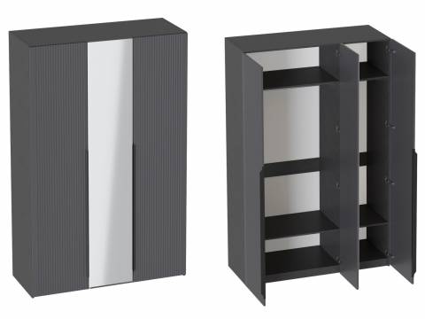 Шкаф трехдверный Нора Графит