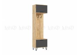 Шкаф с вешалками Флэш Браш Графит, Дуб Крафт