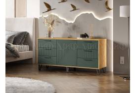 Комод (1500) Флэш Браш Мени Грин, Дуб Крафт