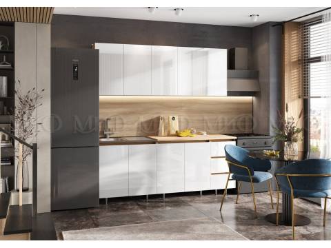 Кухонный гарнитур Челси 2000 мм Белый/Дуб Крафт