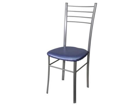 Стул Лайт ДХ-5 на серебряном каркасе обивка голубой