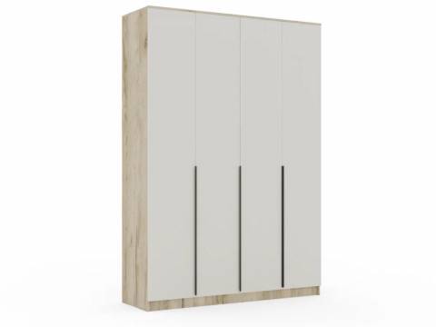 Шкаф Монблан New распашной 1600 4-х дверный Дуб крафт серый-Кашемир