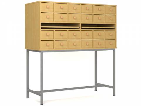 Шкаф картотечный 12 ящиков на металлокаркасе Лц.ШдК-24м Лицей