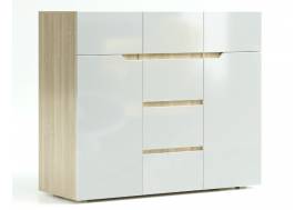 Комод 1200 Трио Белый глянец