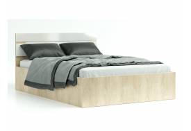 Кровать Трио 1400 ортопед с опорами Белый глянец