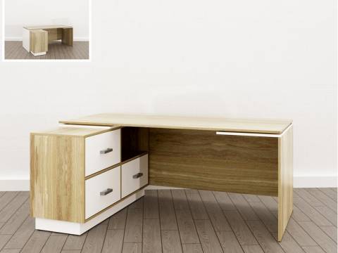 Стол дизайн Левый (О-6) Eclectic lite Дуб рокпайл-белый