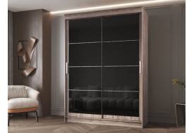 Шкаф-купе Гранд-1 1600 Дуб Горный-двери Лакобель черный