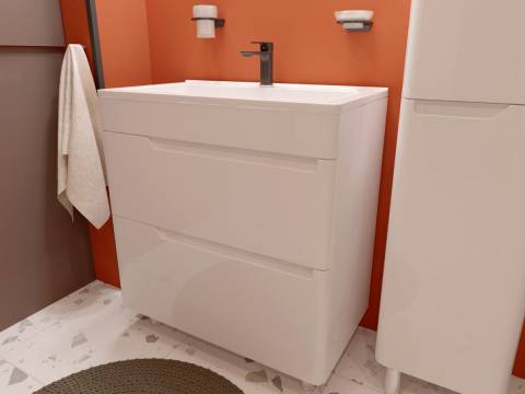 Тумба с раковиной Kare Luxe 900 напольная 2 ящика