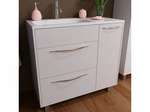 Тумба с раковиной Barcelona 900 левосторонний напольный 2 ящика 1 дверь