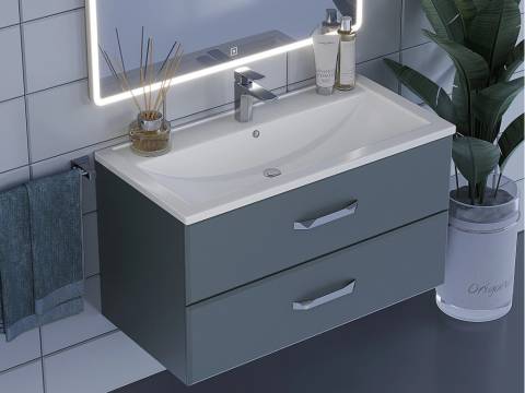 Тумба с раковиной Uperwood Foster серый графит 90 см