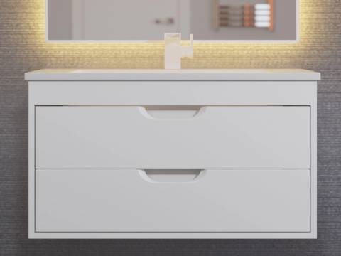 Тумба с раковиной Uperwood Modul матовая белая 80 см