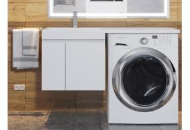 Тумба с раковиной Uperwood Magenta 60-120 см подвесная белая с дверцами левая