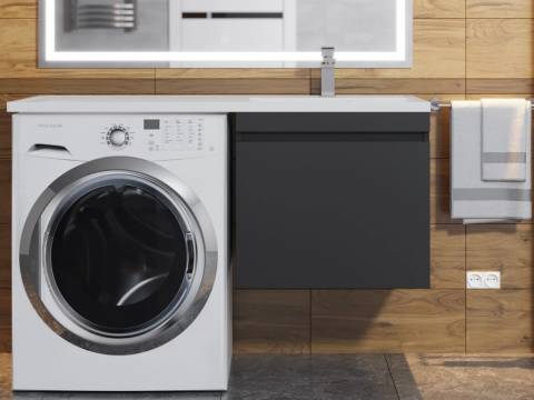 Тумба с раковиной Uperwood Magenta 60-120 см подвесная черная выдвижной ящик правая