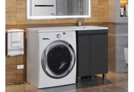 Тумба с раковиной Uperwood Magenta 60-120 см напольная черная с дверцами правая