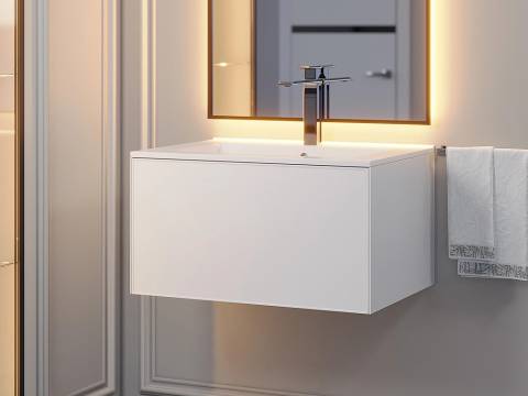 Тумба с раковиной Uperwood Parma Premium белая 65 см