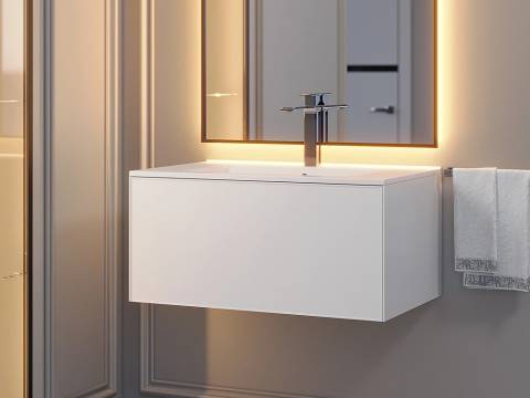 Тумба с раковиной Uperwood Parma Premium белая 75 см