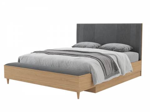 Кровать 1800 с банкеткой Калипсо Графит