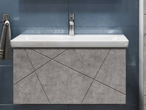 Тумба Geometry 800-0-1 Como навесная бетон