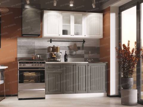 Кухня Хозяюшка 1500 МДФ Акация белая-Трюфель