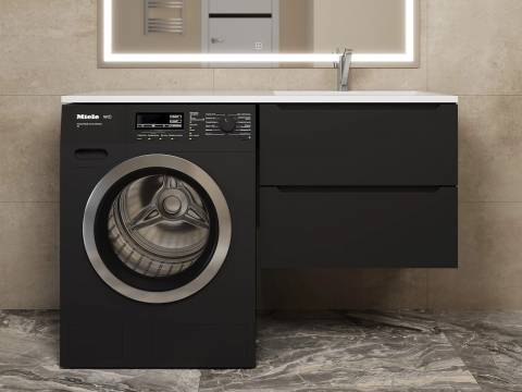 Тумба под стиральную машину Uperwood Tanos 60 см подвесная правая черная