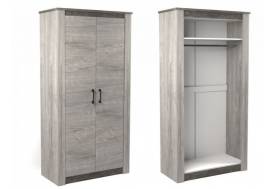 Шкаф 2-х дверный 2194 Денвер Риббек серый