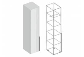 Пенал с полками Вита белый лофт