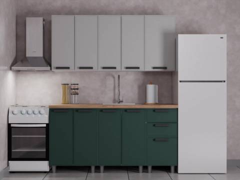 Кухонный гарнитур Магнолия 1600 мм Керамика/Изумруд