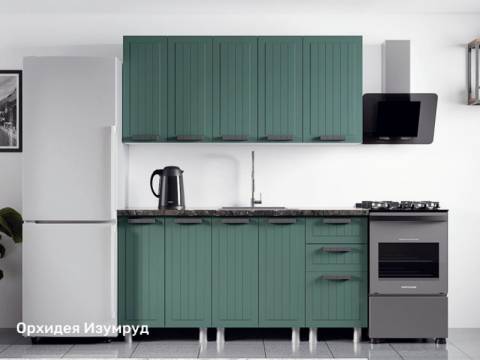 Кухонный гарнитур Орхидея 1600 мм Изумруд