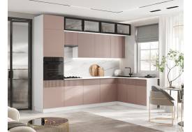 Кухня Оливия NEW 3,0х1,8/1080м (490) Компоновка №1 Шарли Pink,Белый