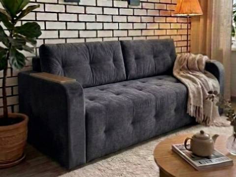 Диван Кёльн 1 секция с МДФ накладкой графитовый